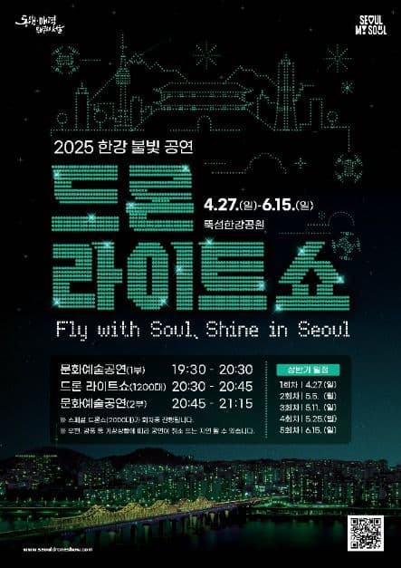 漢江光の公演(ドローンライトショー)(한강 불빛 공연(드론 라이트 쇼))